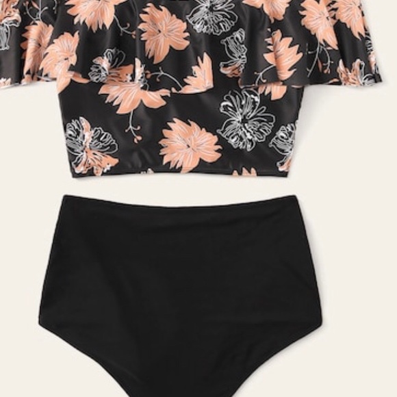 Tropical flounce top with high waist bottom - Picture 2 of 2